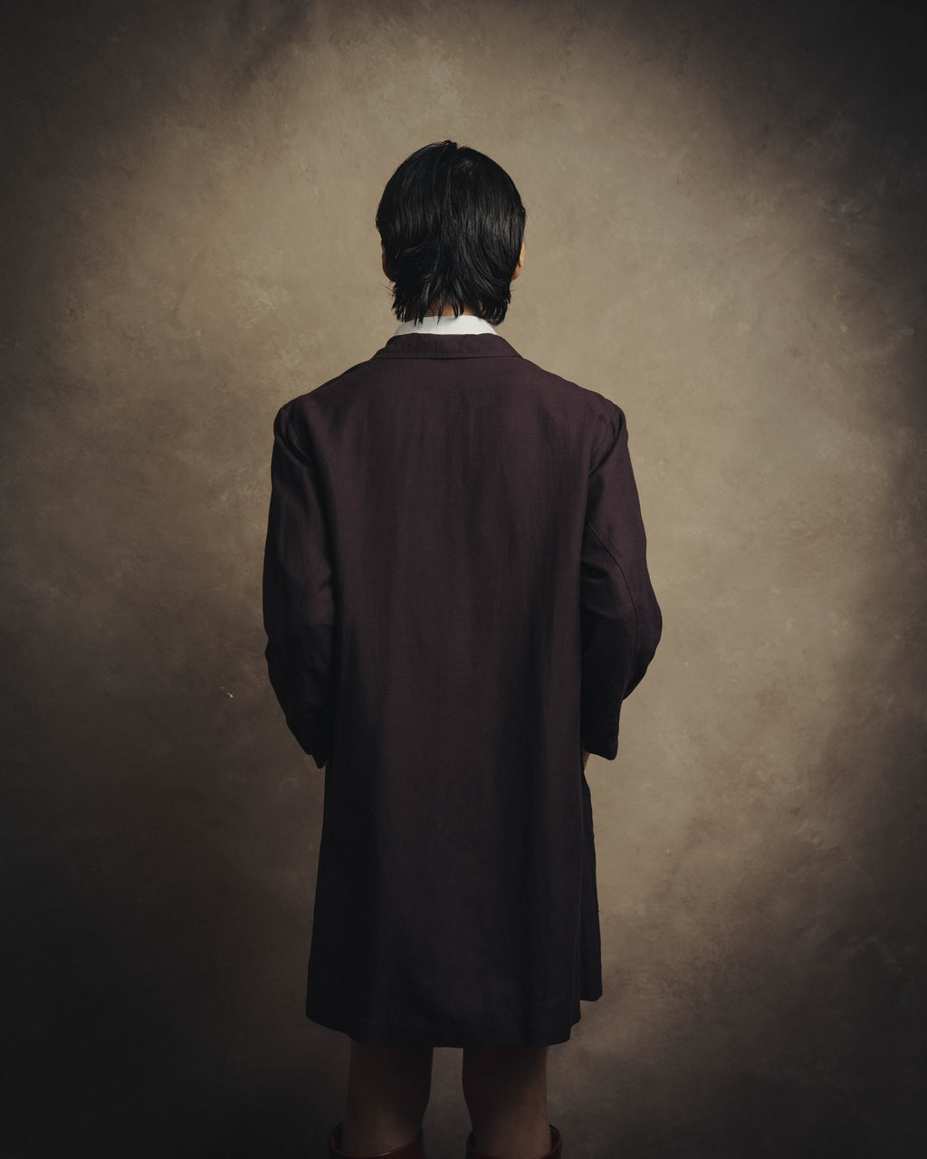 -SPECIAL- “DRIES VAN NOTEN” 90’s–00’s Rayon linen tailored long jacket and shorts set up