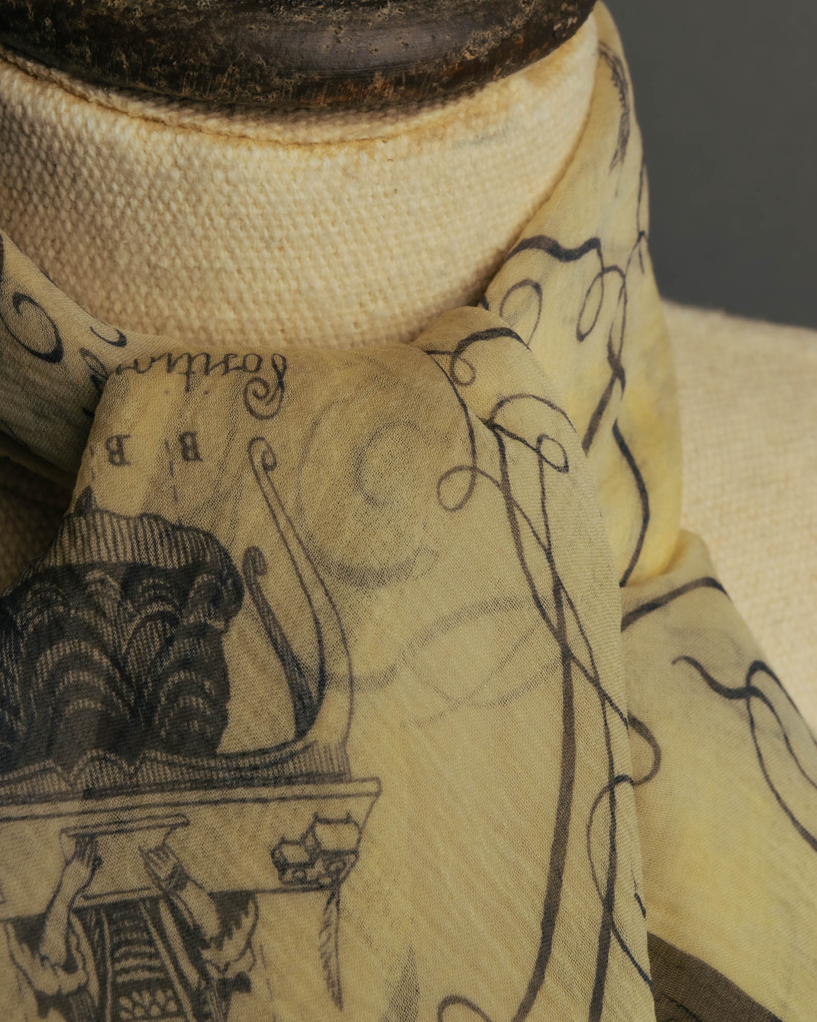 "Hermès" 80's-90's Sheer silk chiffon scarf