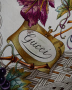 “GUCCI” 70’s-80’s Harvest motif silk scarf