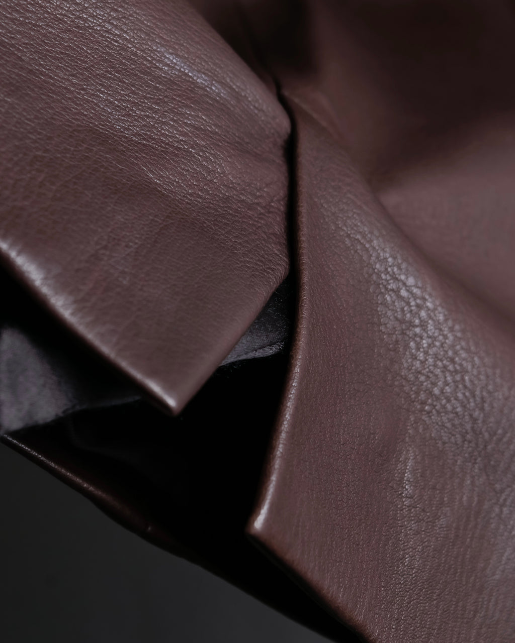 "Hermes by Gaultier" Round Pocket Wine Red Leather Skirt