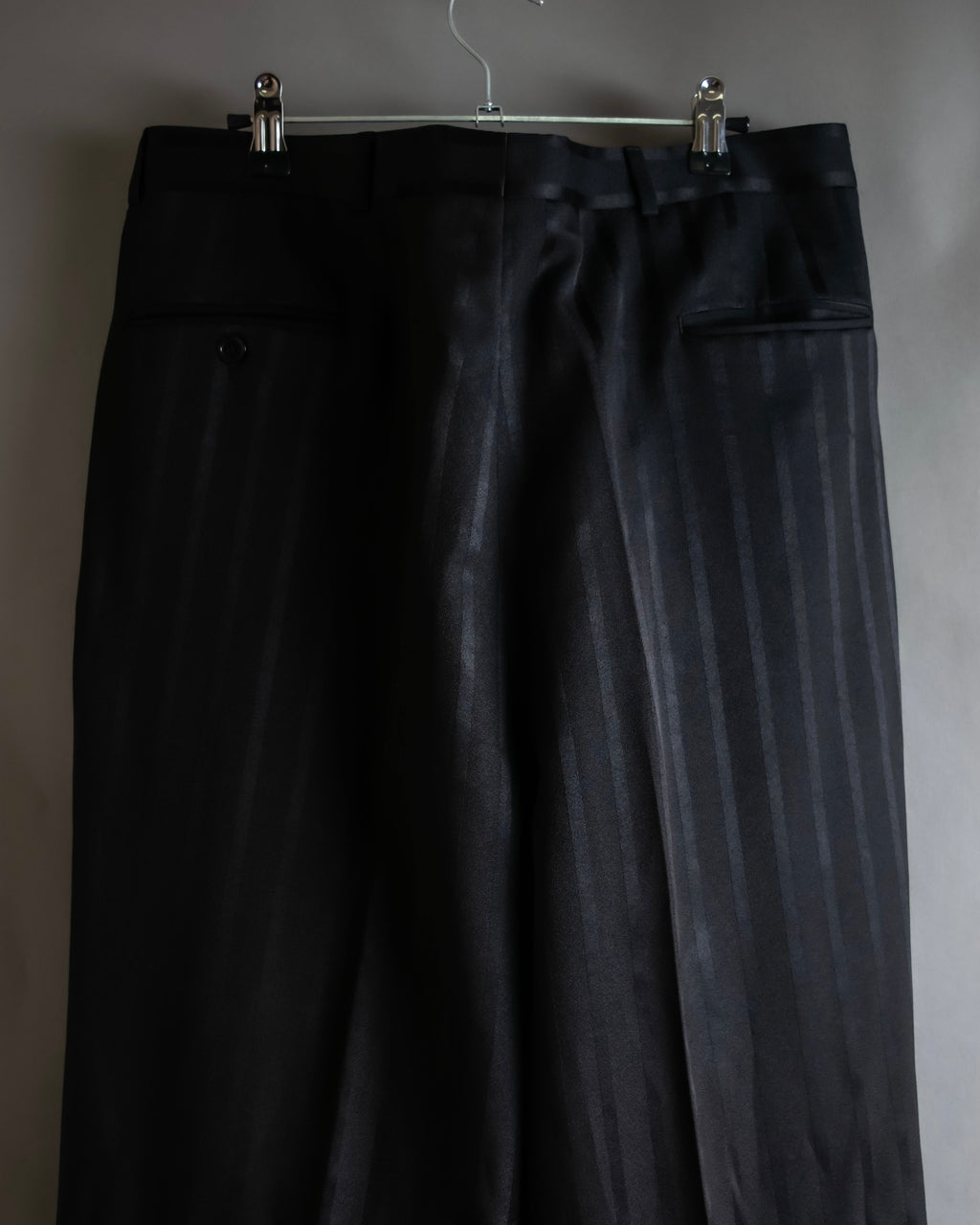 "Vintage subtle gloss striped wide slacks"