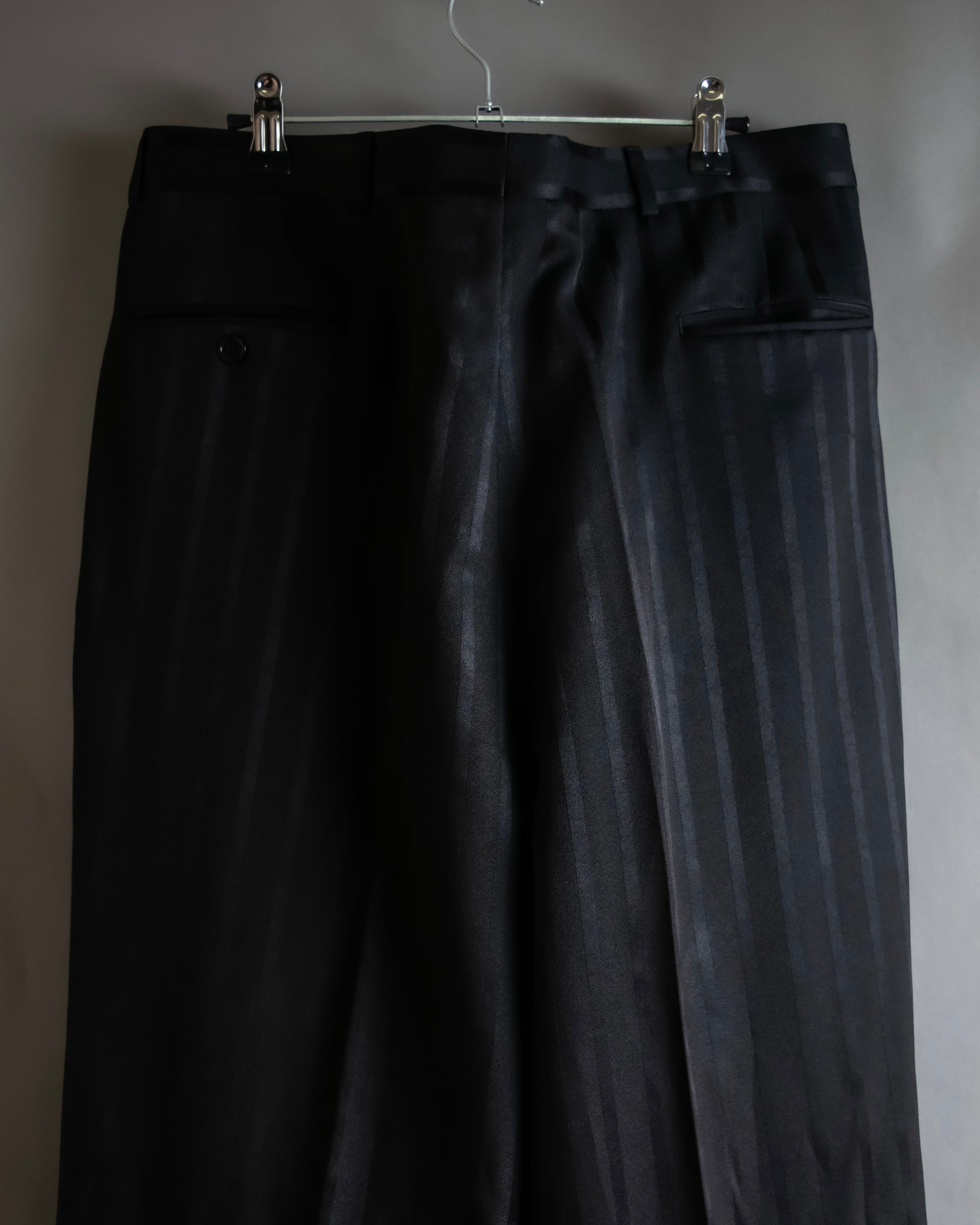 "Vintage subtle gloss striped wide slacks"