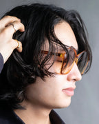 "Christian Dior" 80s optyl material pentagonal frame sunglasses