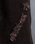 "Christian Dior  Patchwork logo detail fringe long muffler