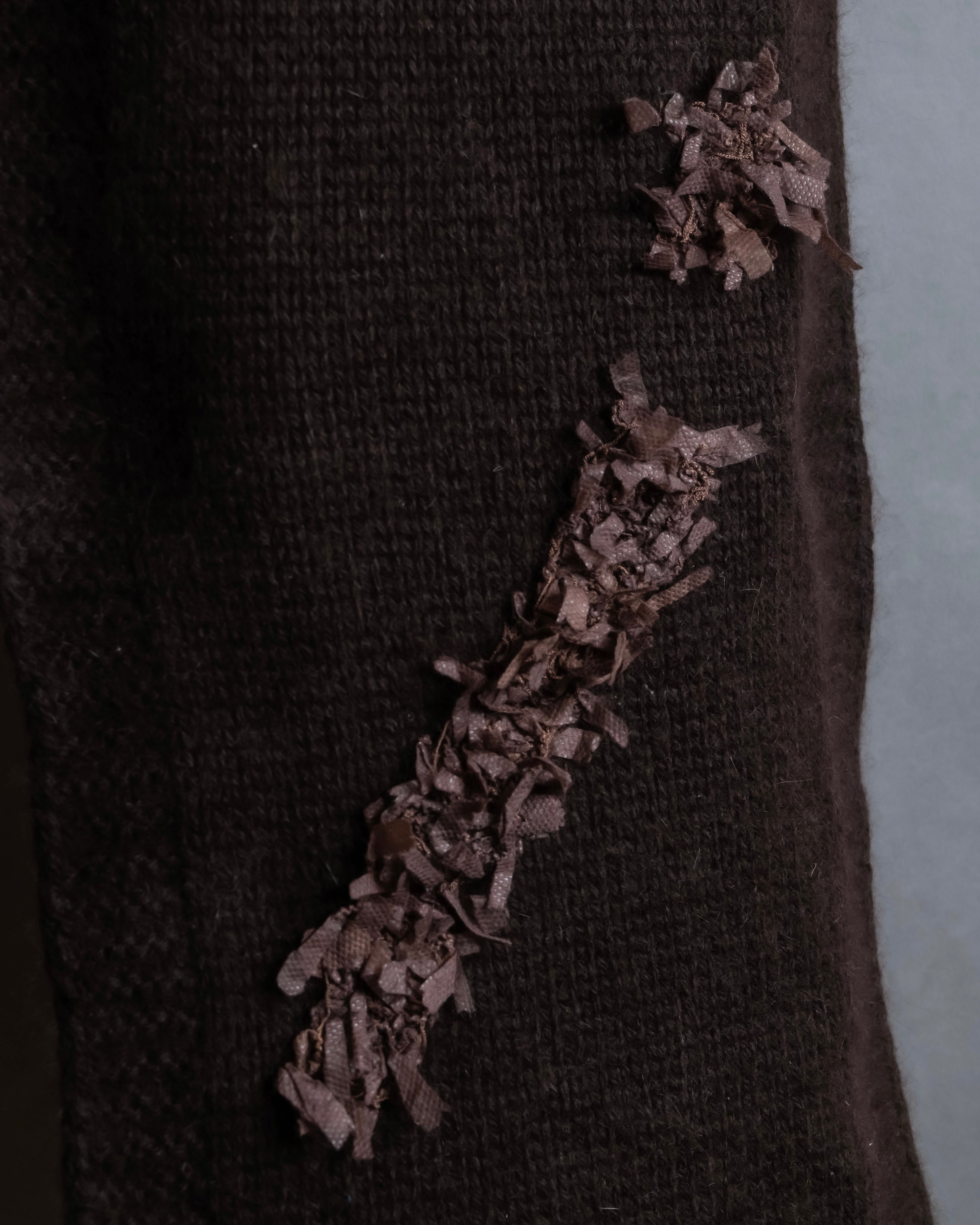 "Christian Dior  Patchwork logo detail fringe long muffler