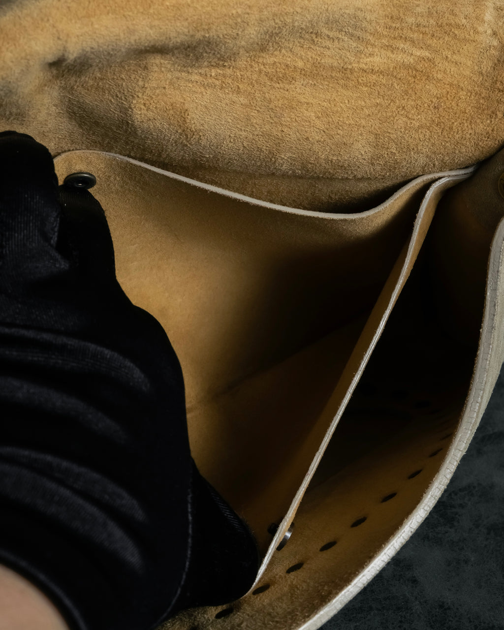 "CELINE" Studs design suede leather shoulder bag