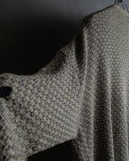 "Vintage geometric pattern V-neck knit"