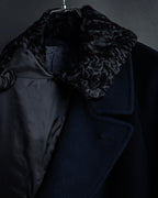 -SPECIAL- "CARUSO"
 Fur collar design belted melton coat