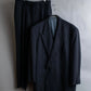 "EMPORIO ARMANI"  Peak lapel double breasted tailored jacket & 2  pleat wide slacks set up