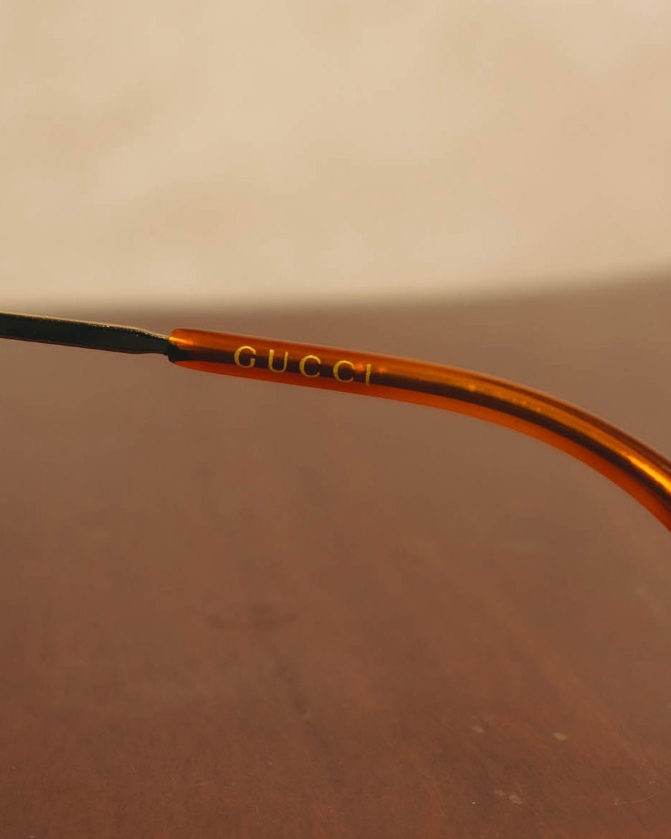 -SPECIAL- “GUCCI” 2010’s Oversized titanium and acetate sunglasses