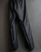 "GUCCI" Glen plaid wool wide tapered slacks