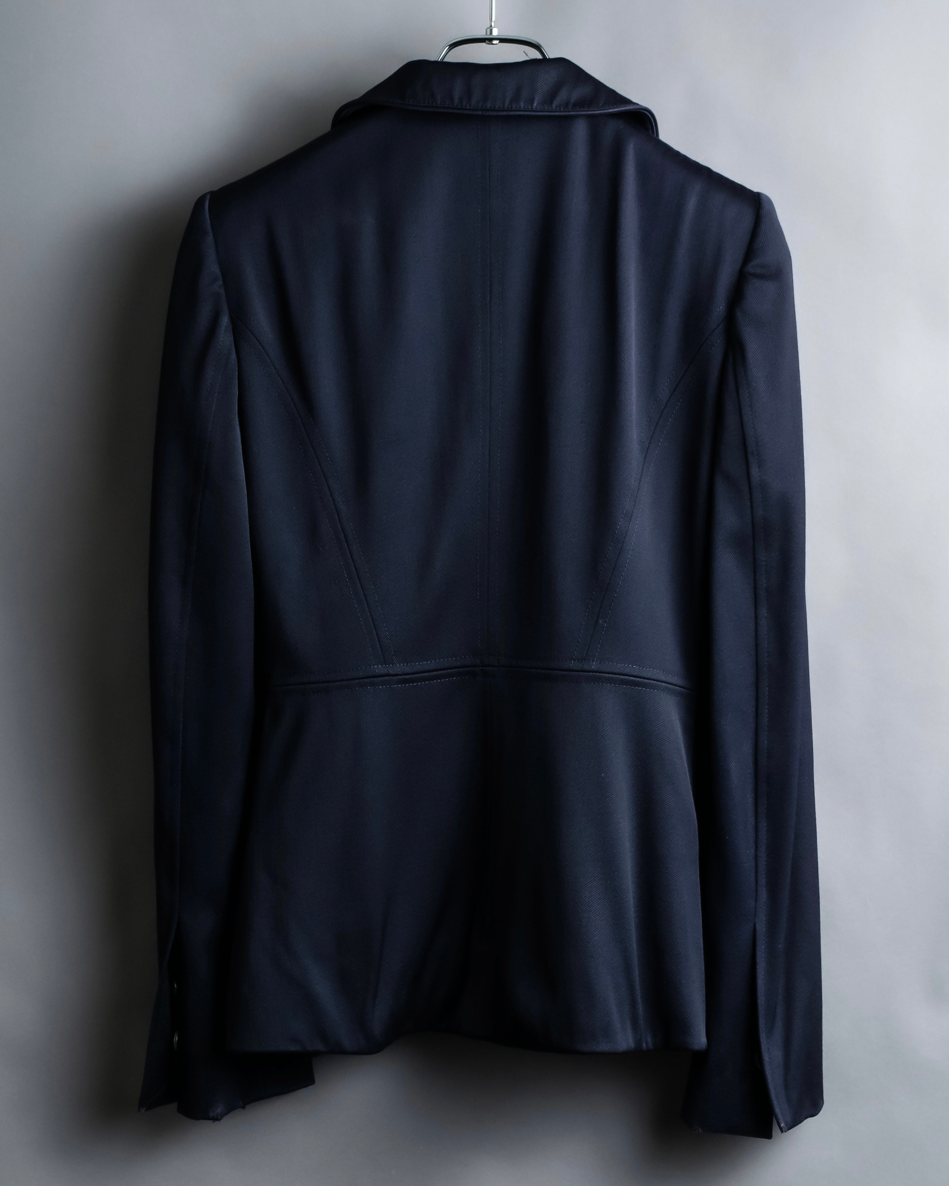 "GUCCI" Shawl collar glossy black jacket