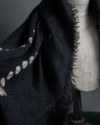 "CHANEL" Pearl fringe design gauze scarf