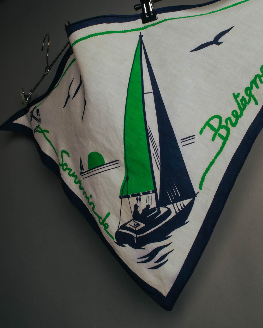 "Vintage" Souvenir de bretagne marine scarf