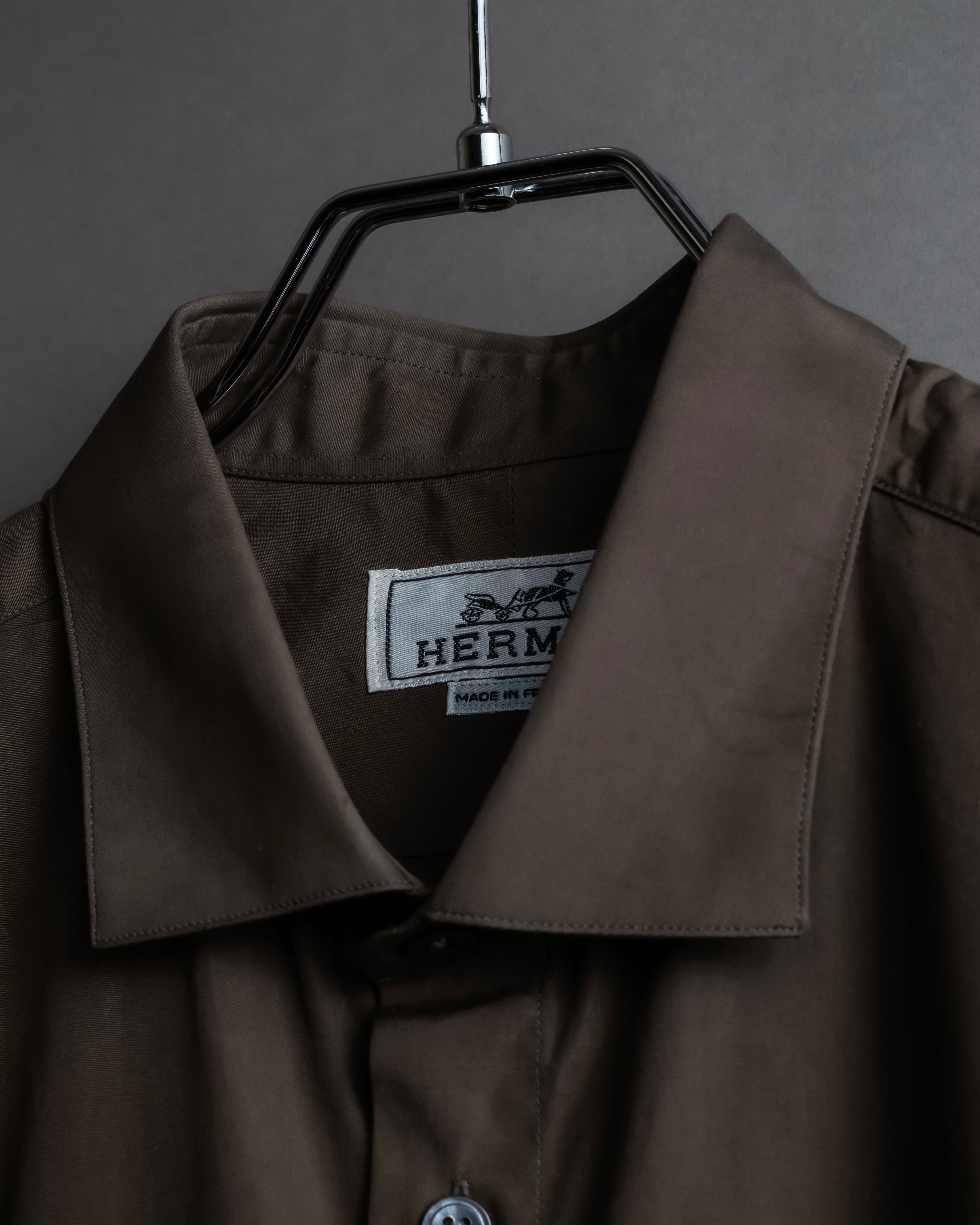 "HERMES" Mocha brown color oversized shirt