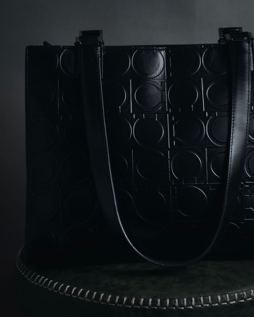 "Salvatore Ferragamo" Late 90’s Gancini embossed leather tote bag