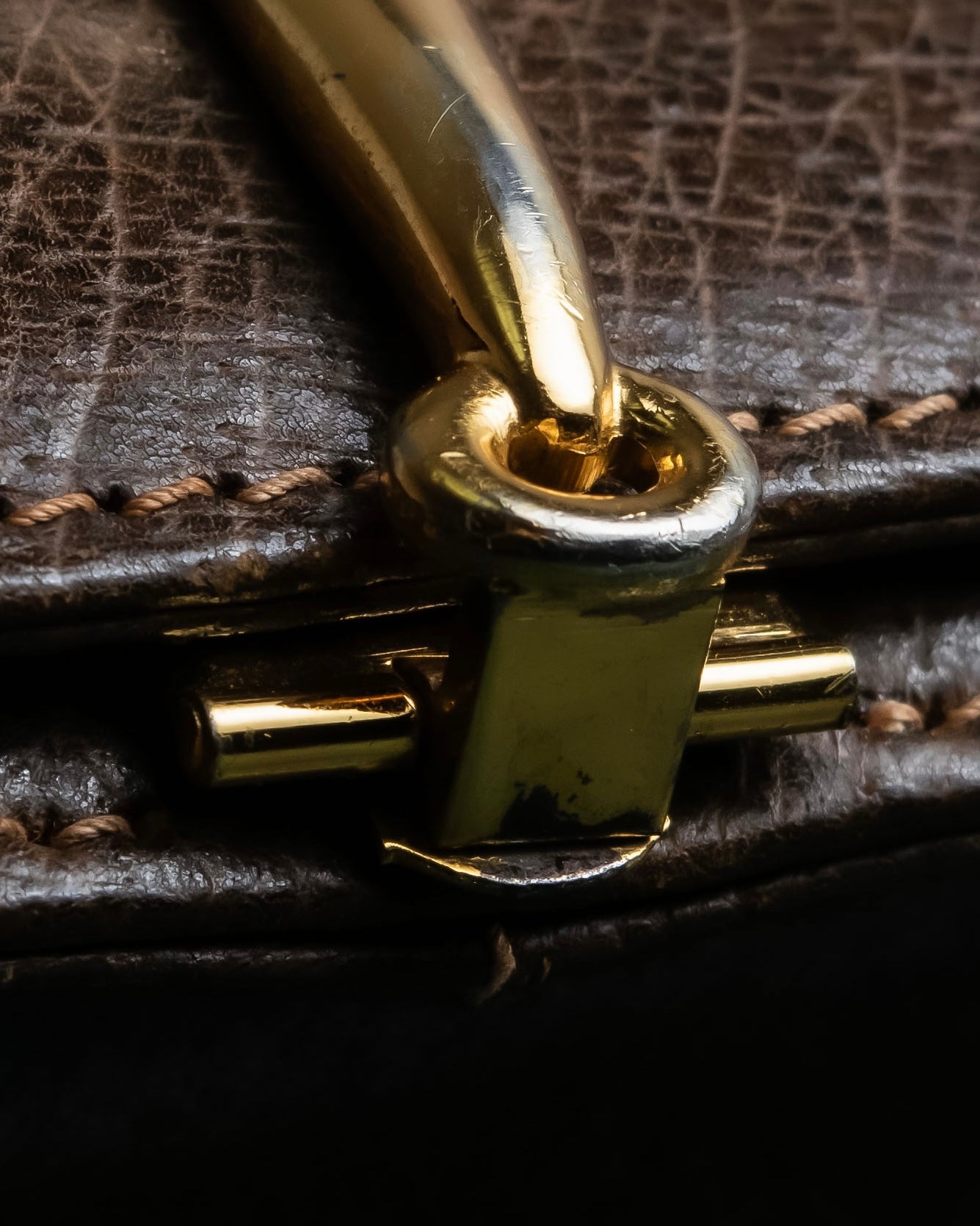 "GUCCI" Vintage horsebit motif leather shoulder bag