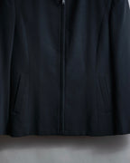 “ISSEY MIYAKE” Chin belt designed stand collar jacket