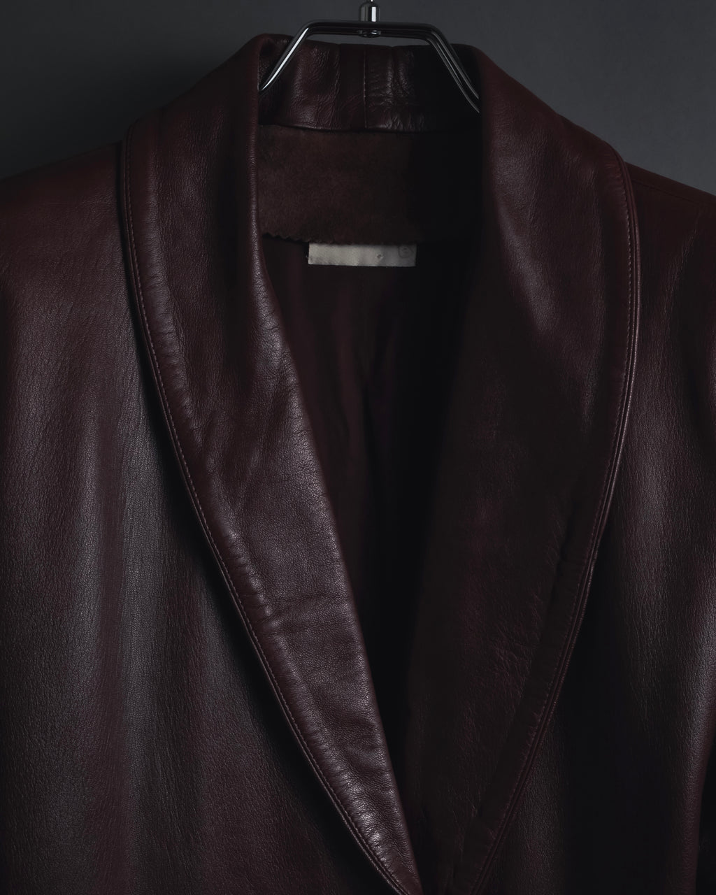 "LOEWE" 80’s-90’s nappa leather shawl-collar jacket
