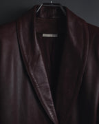 "LOEWE" 80’s-90’s nappa leather shawl-collar jacket