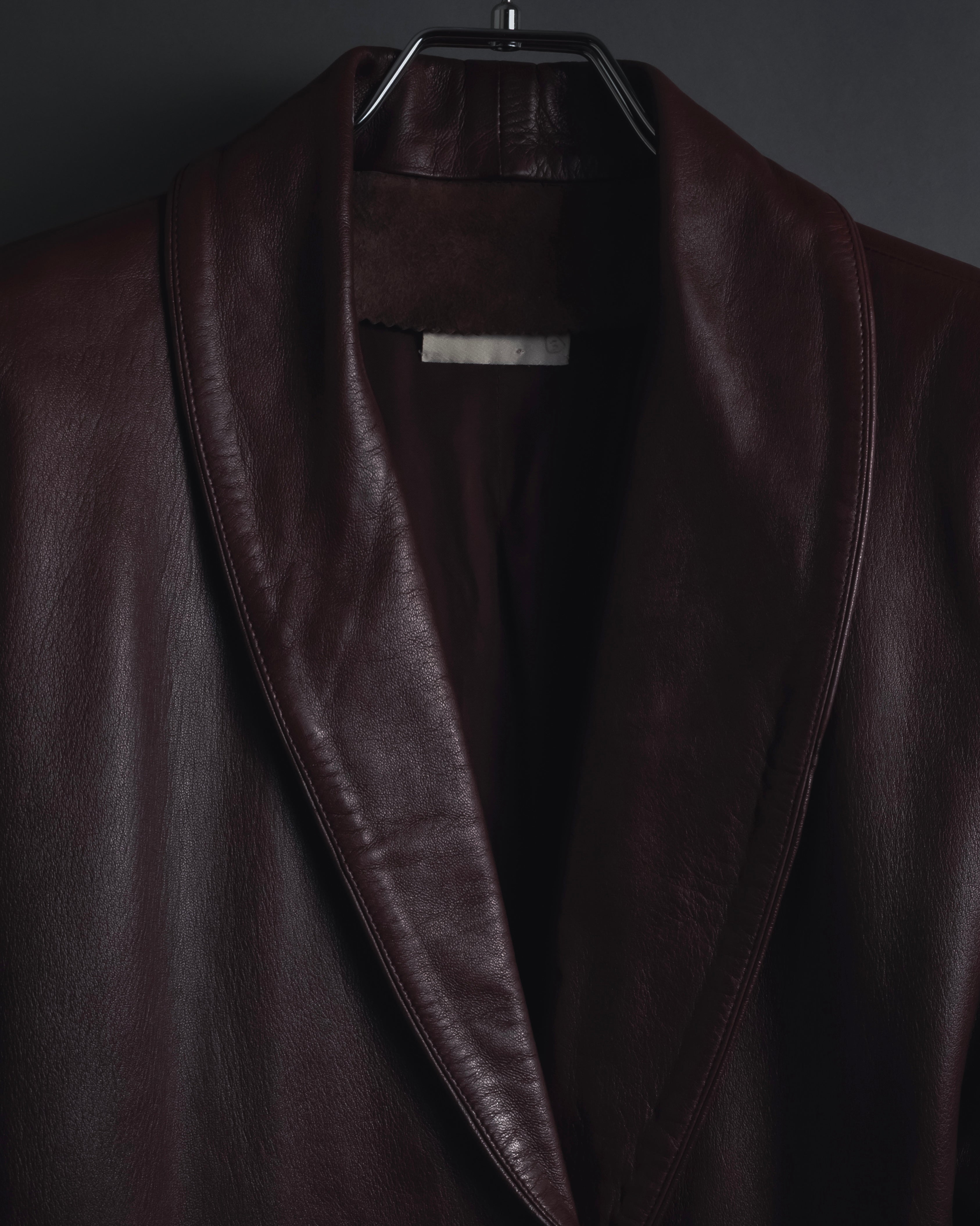 "LOEWE" 80’s-90’s nappa leather shawl-collar jacket