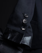 "HELMUT LANG" Leather lapel design, glossy jacket