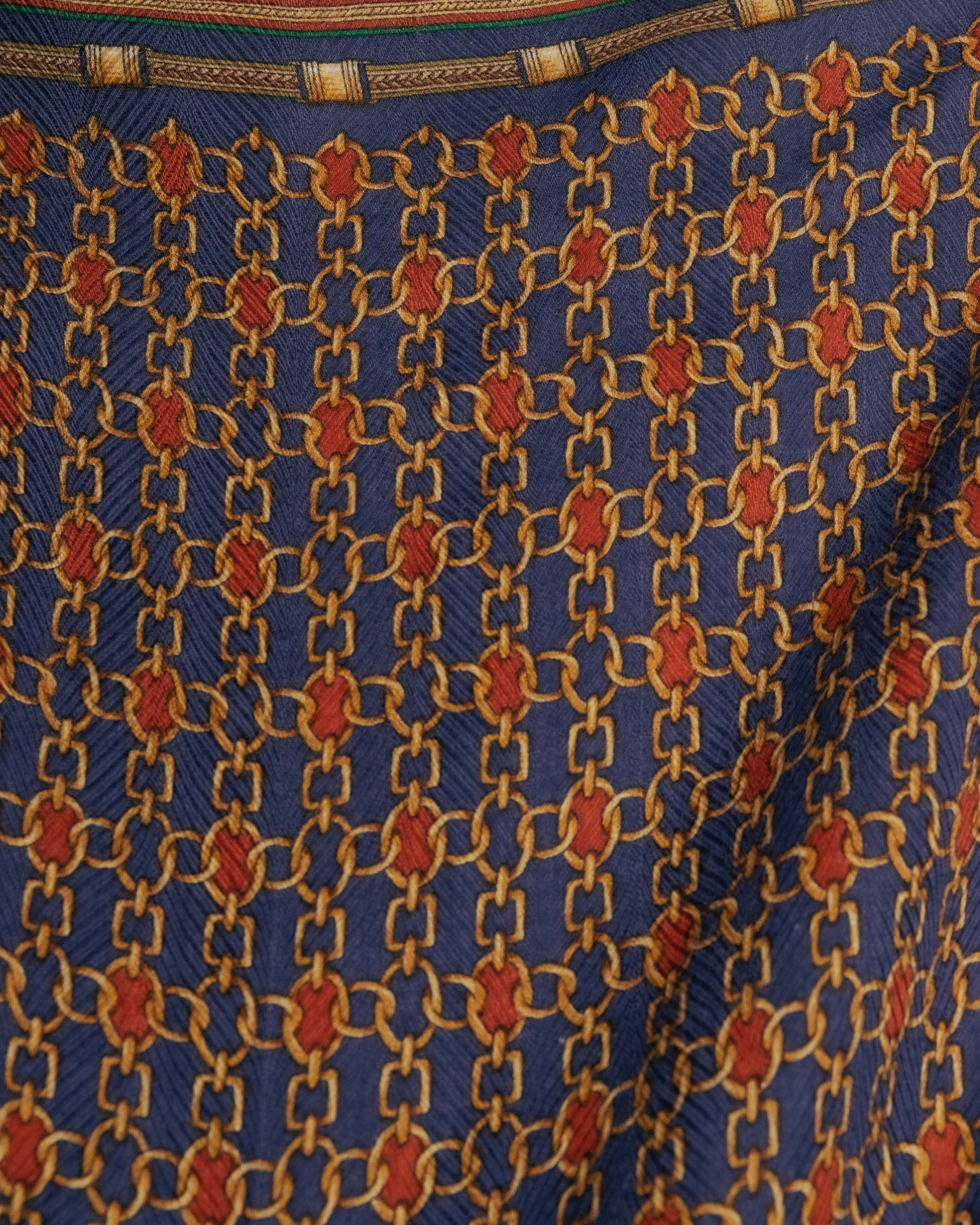 "CELINE" 80's-90's Chain print scarf