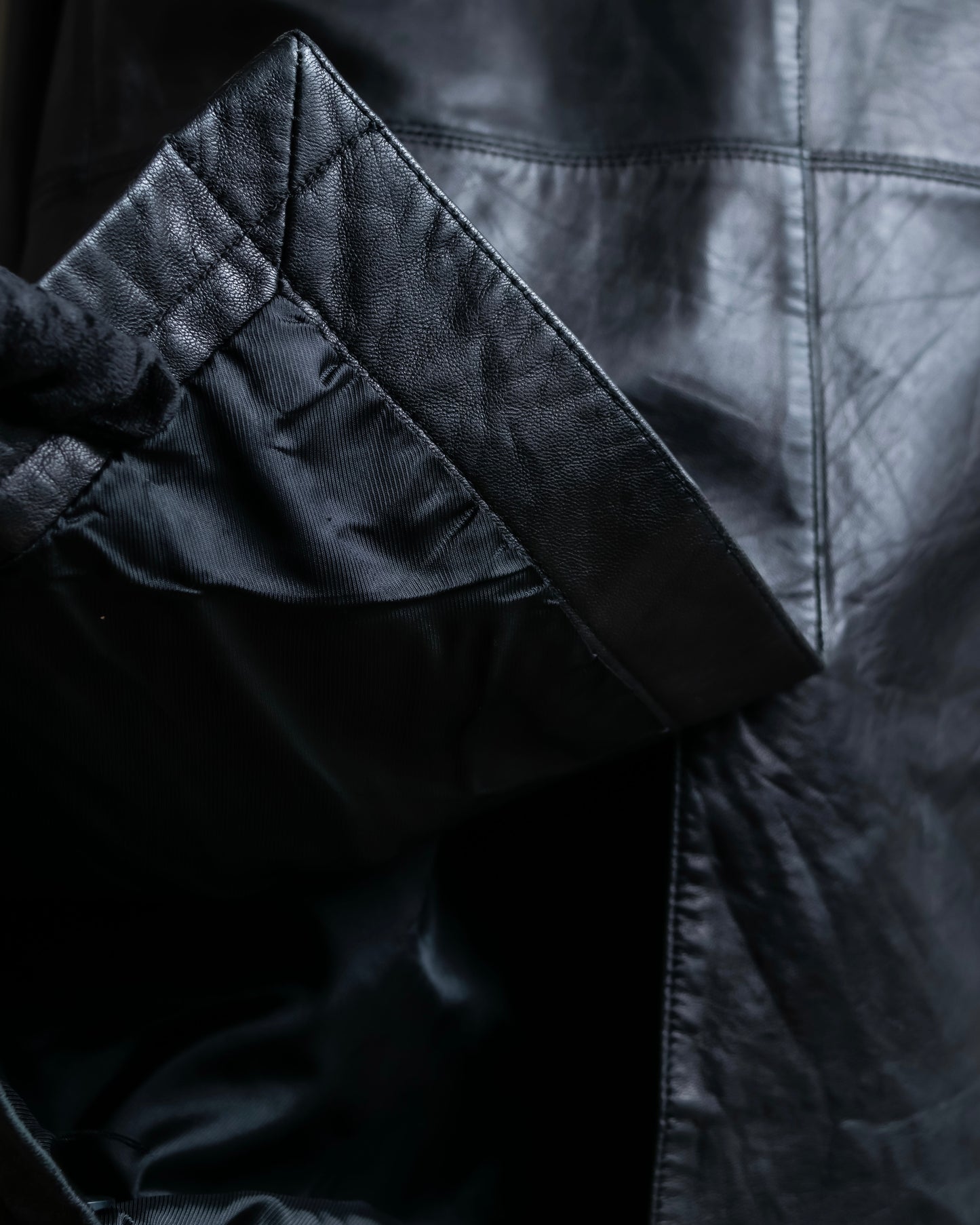 "Vintage lamb leather oversized tailored jacket"