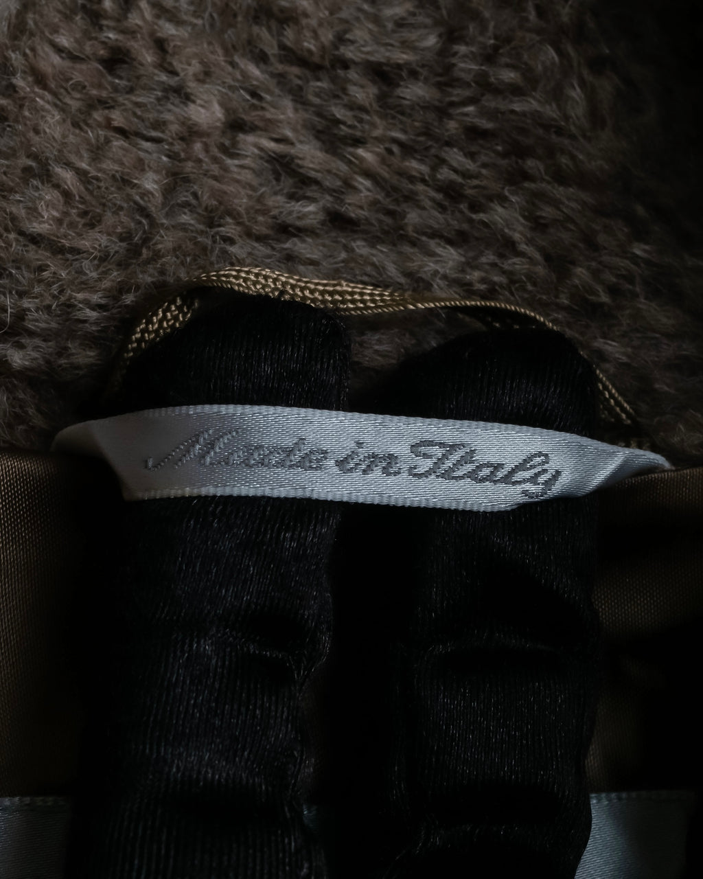 "Max Mara" Alpaca mix brown stand collar long coat