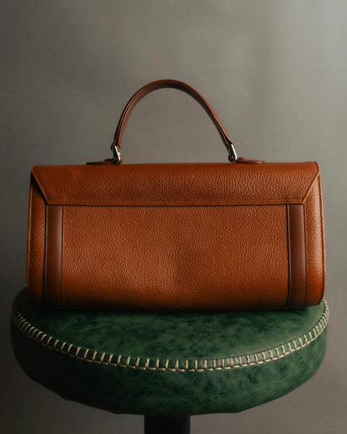"Burberrys" 80's-90's Classic grained leather top handle handbag