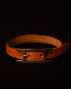 HERMES/ “Hapi” H Logo Leather Bracelet