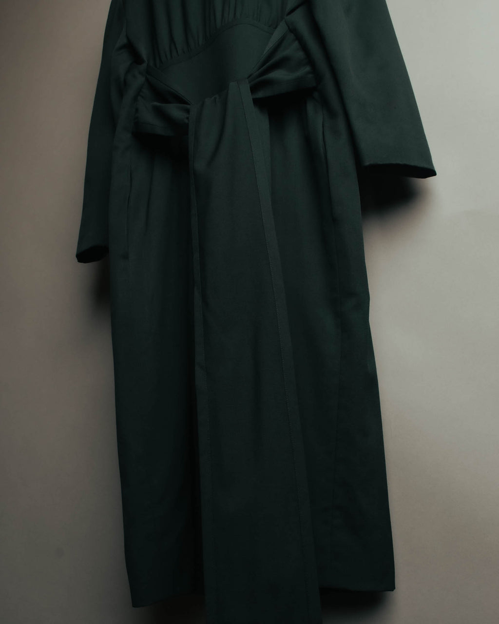 –SPECIAL– "CELINE" 80's Elegant belted double breasted long coat