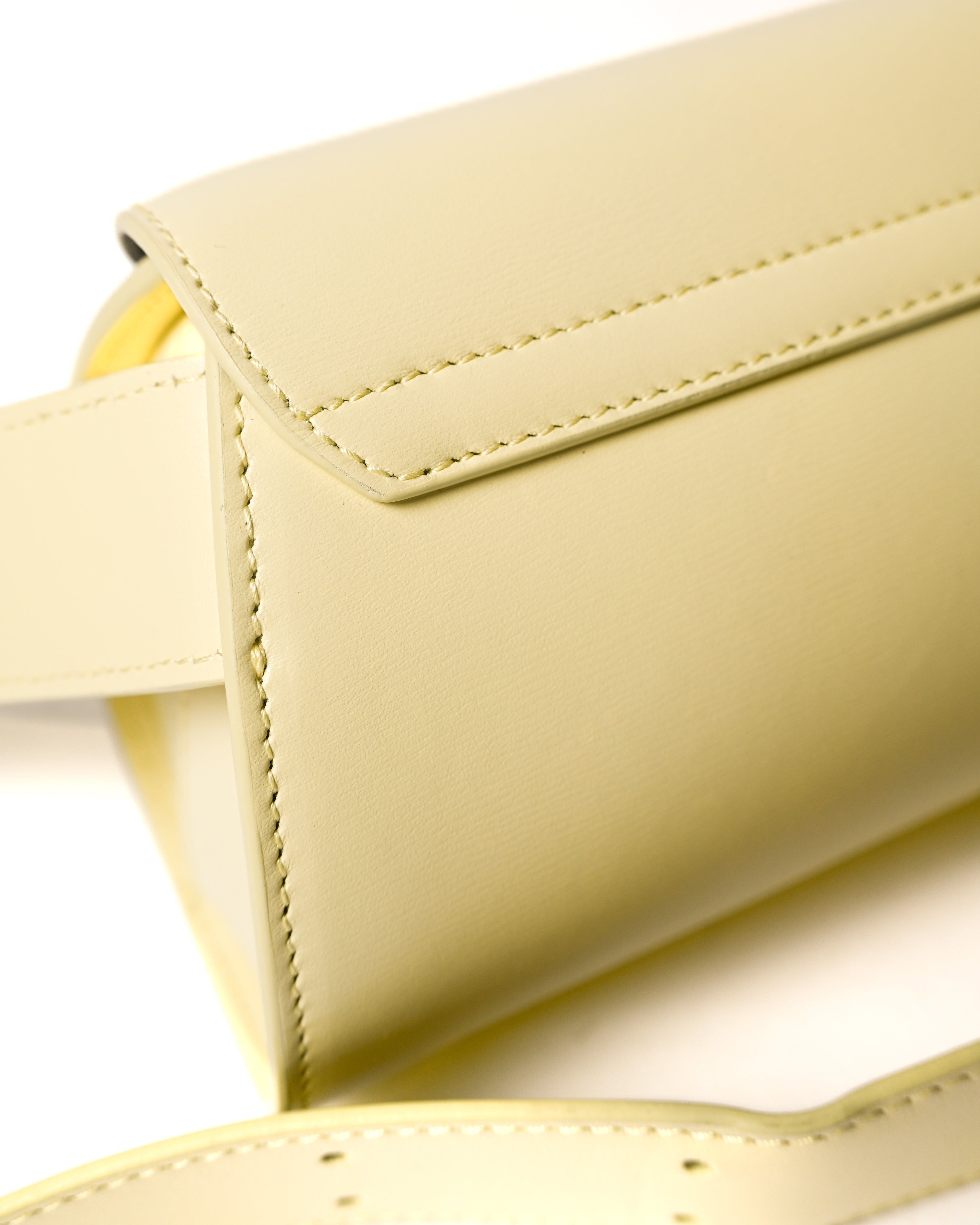 JIL SANDER/ “Cannolo” Mini Flap Shoulder Bag Lemon Yellow
