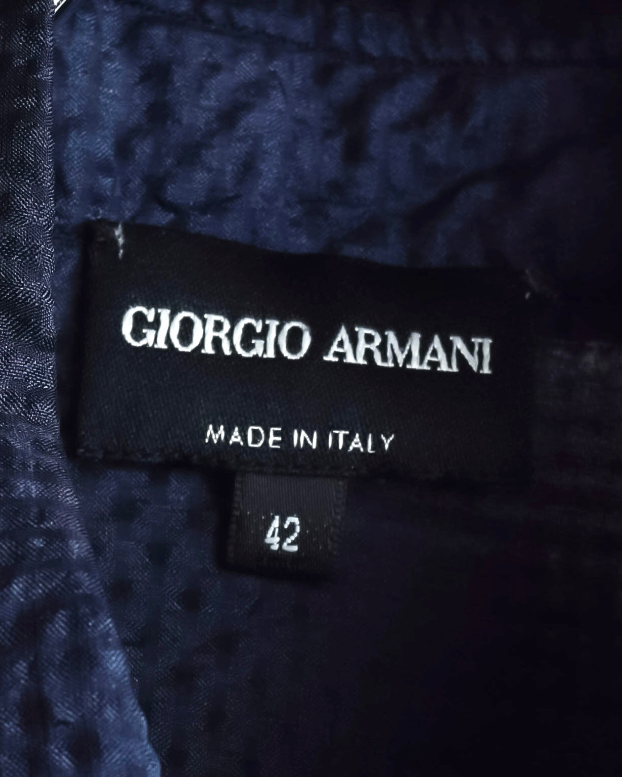 "GIORGIO ARMANI" Jacquard navy color shirt
