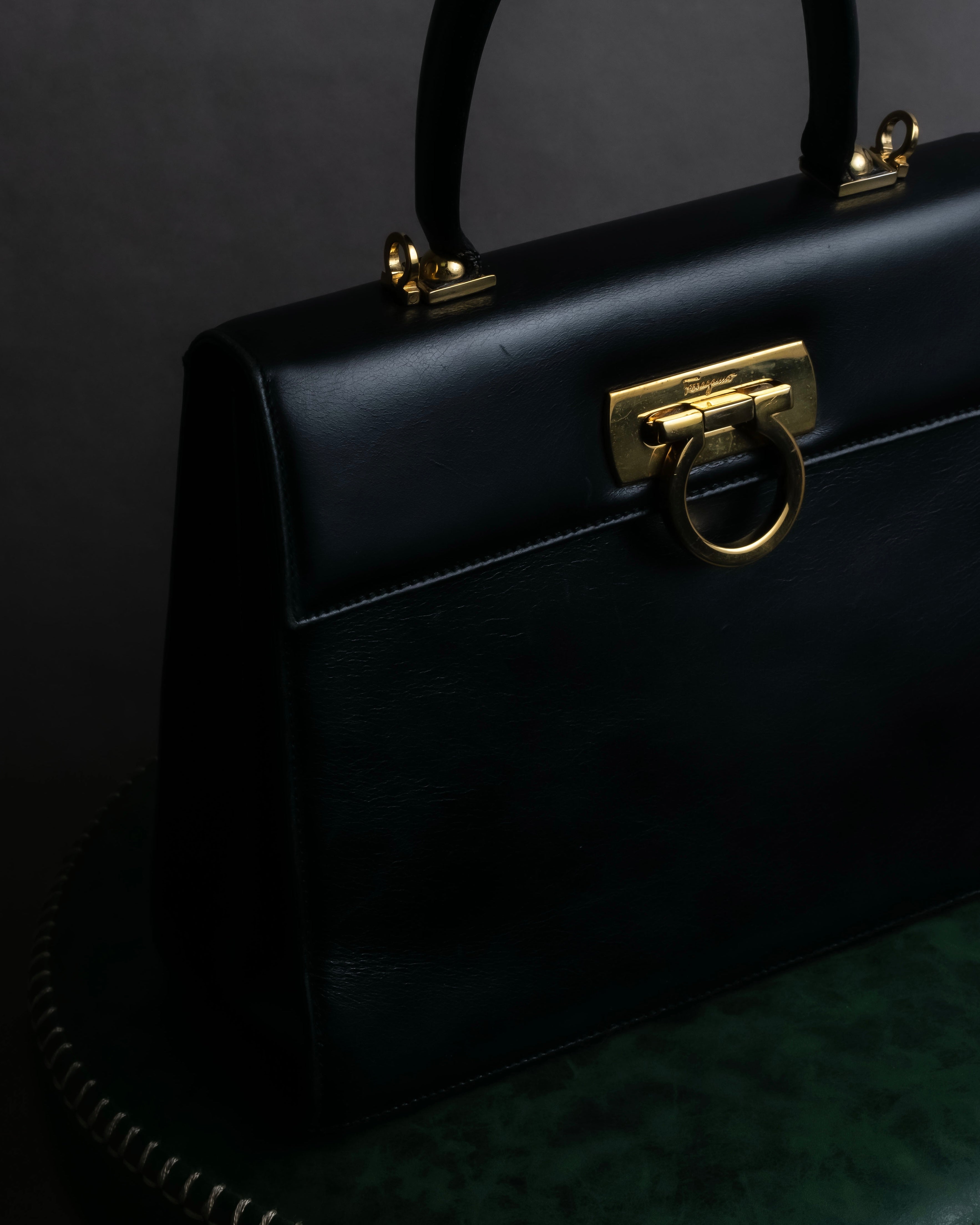 "Salvatore Ferragamo" Gancini motif leather hand bag