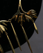 "Christian Dior" Branched leaf motif gold necklace