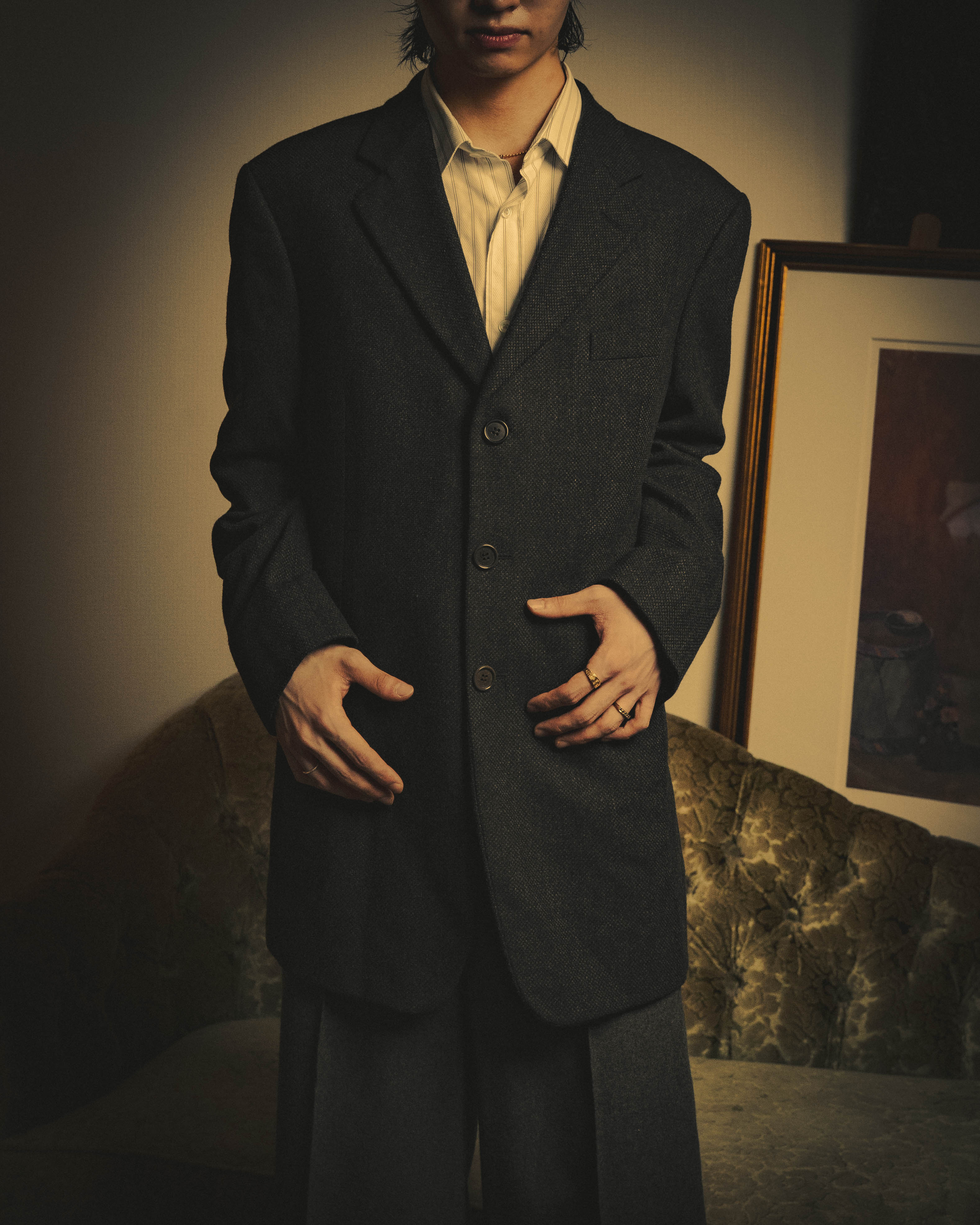-SPECIAL- "GIORGIO ARMANI" 90's-00's Relaxed single-breasted tailored jacket