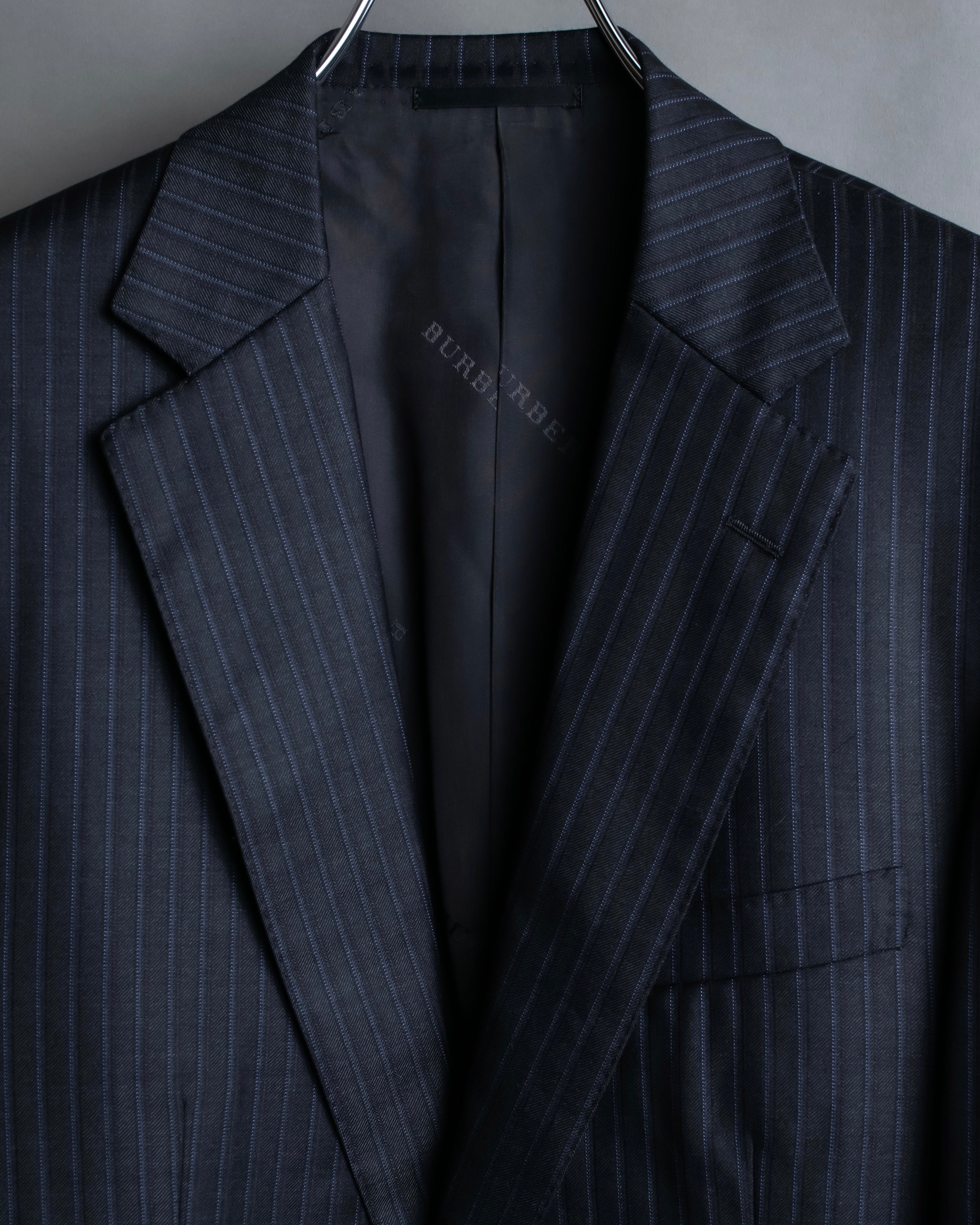 "BURBERRY" 2B tailored jacket & tapered silhouette slacks pinstripe pattern set up