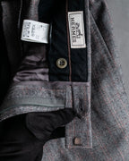 "HERMES" Heather gray cashmere blend slacks