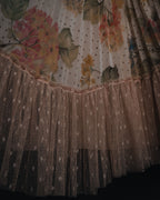 "RED VALENTINO" 19-20’s Floral pleated skirt with tulle hem