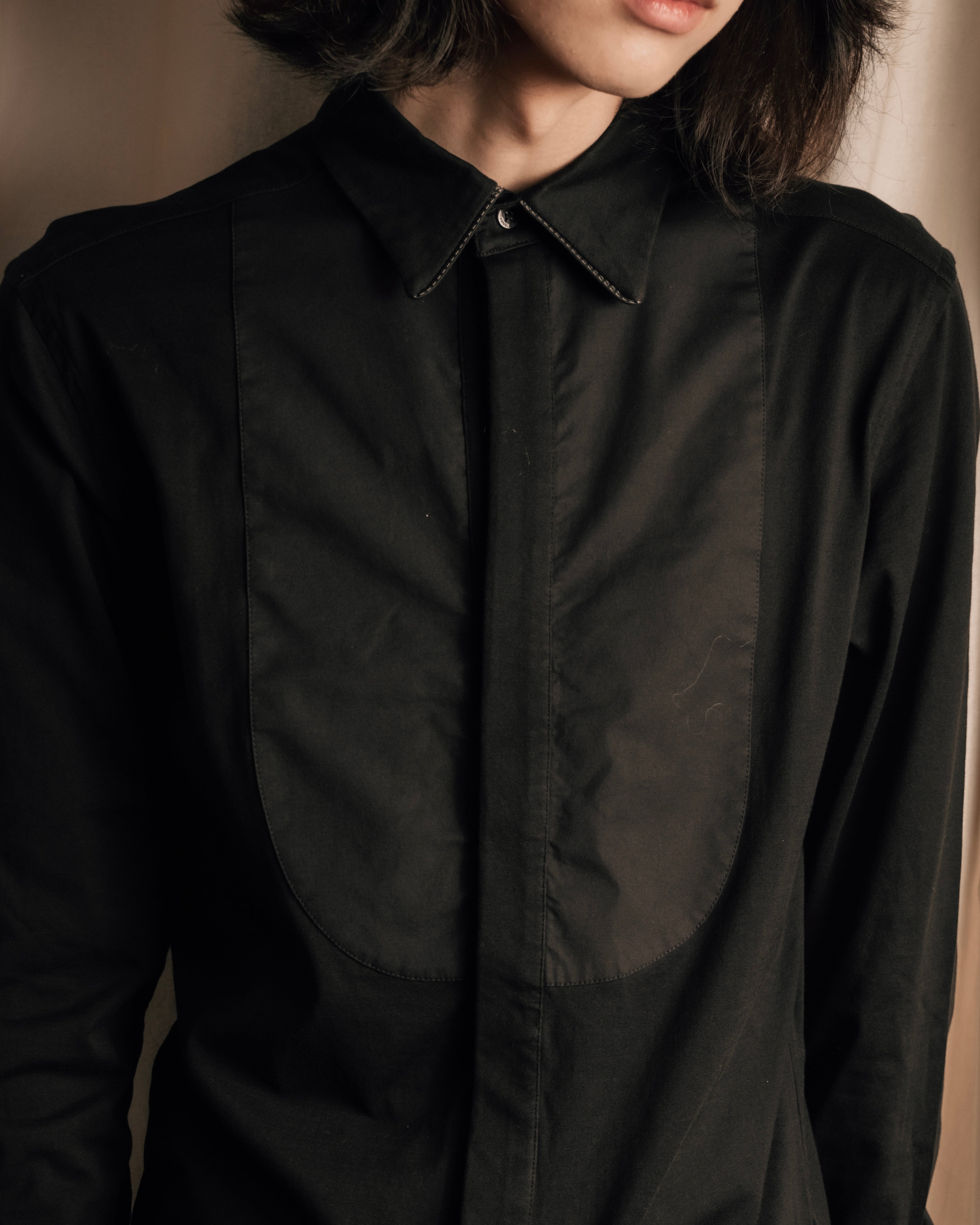 "FENDI" Pick stitch design fly front shirt