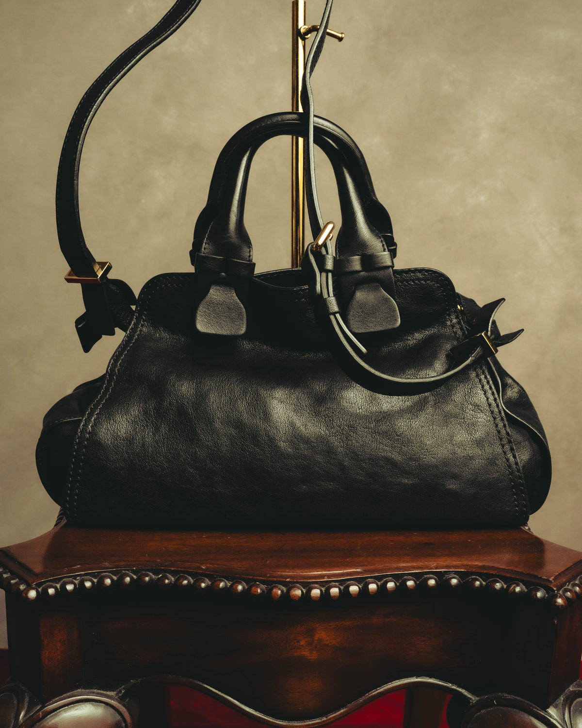 "Chloé" 00's Textured leather satchel bag