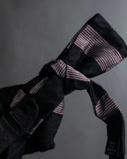 "DRIES VAN NOTTEN" Herringbone striped silk bow tie