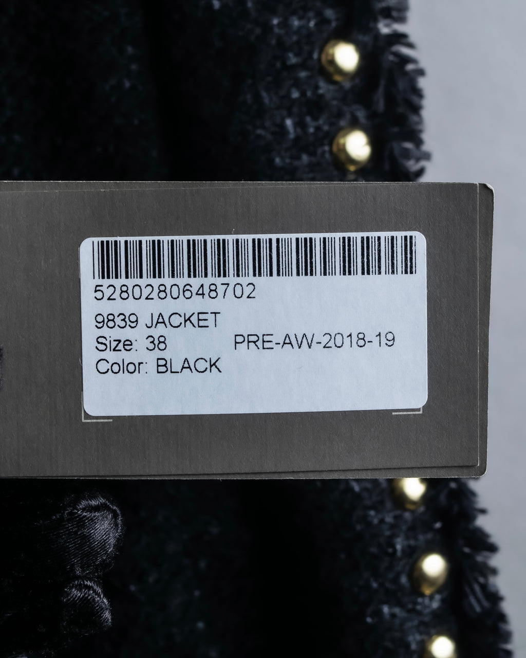 Reserved "Elie Saab" Gold stud detail tweed jacket