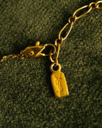 "Yves Saint Laurent" 80's-90's Gold tone rhinestone pendant necklace