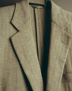 -SPECIAL- “HERMES” 80’s-90’s Herringbone linen suit set
