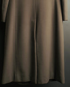 -SPECIAL- "FENDI" 90's-00's Cashmere blend long coat with leather contrast