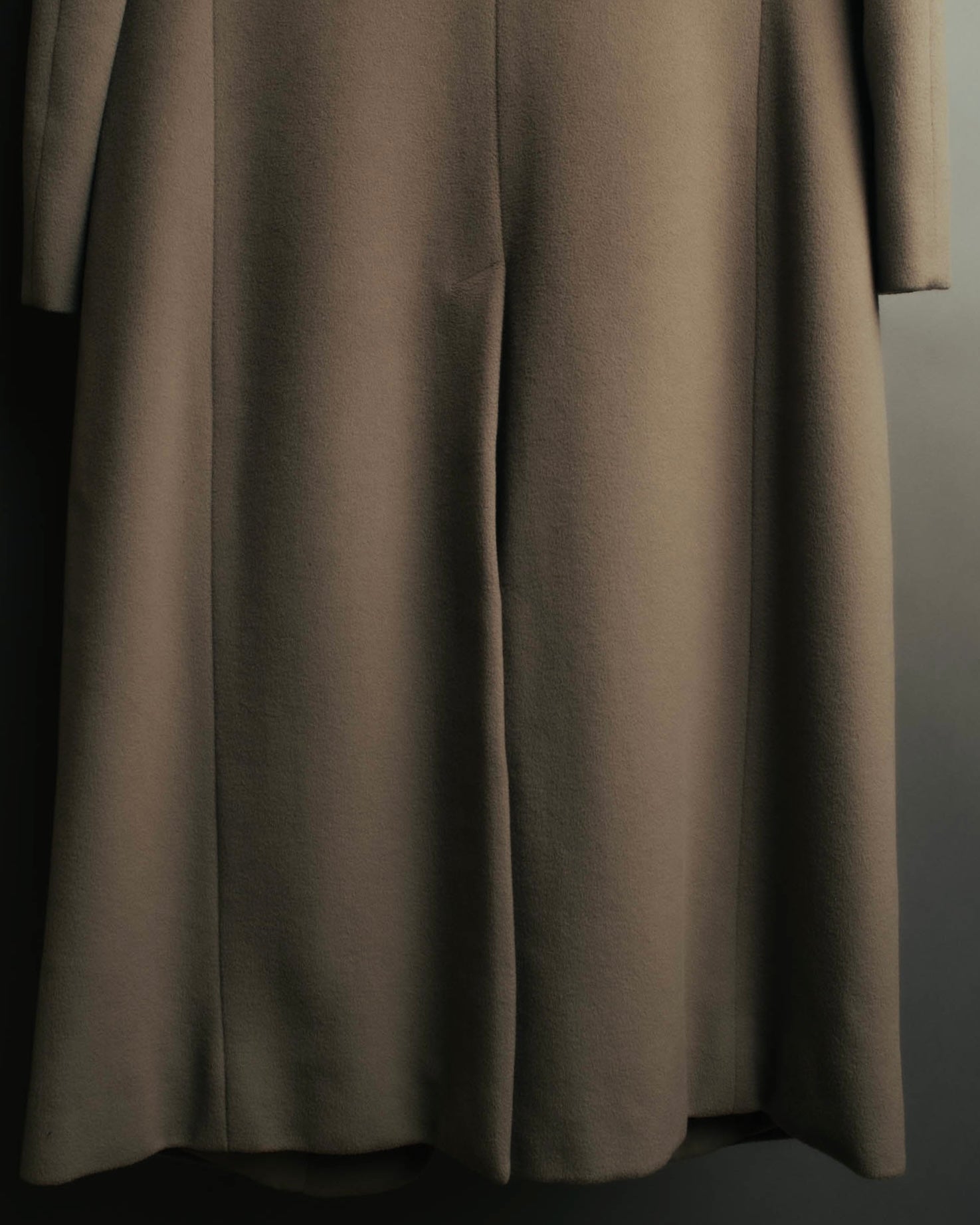 -SPECIAL- "FENDI" 90's-00's Cashmere blend long coat with leather contrast