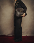 -SPECIAL- “Salvatore Ferragamo” 00’s-10’s Leather scale appliqué gancini shoulder bag