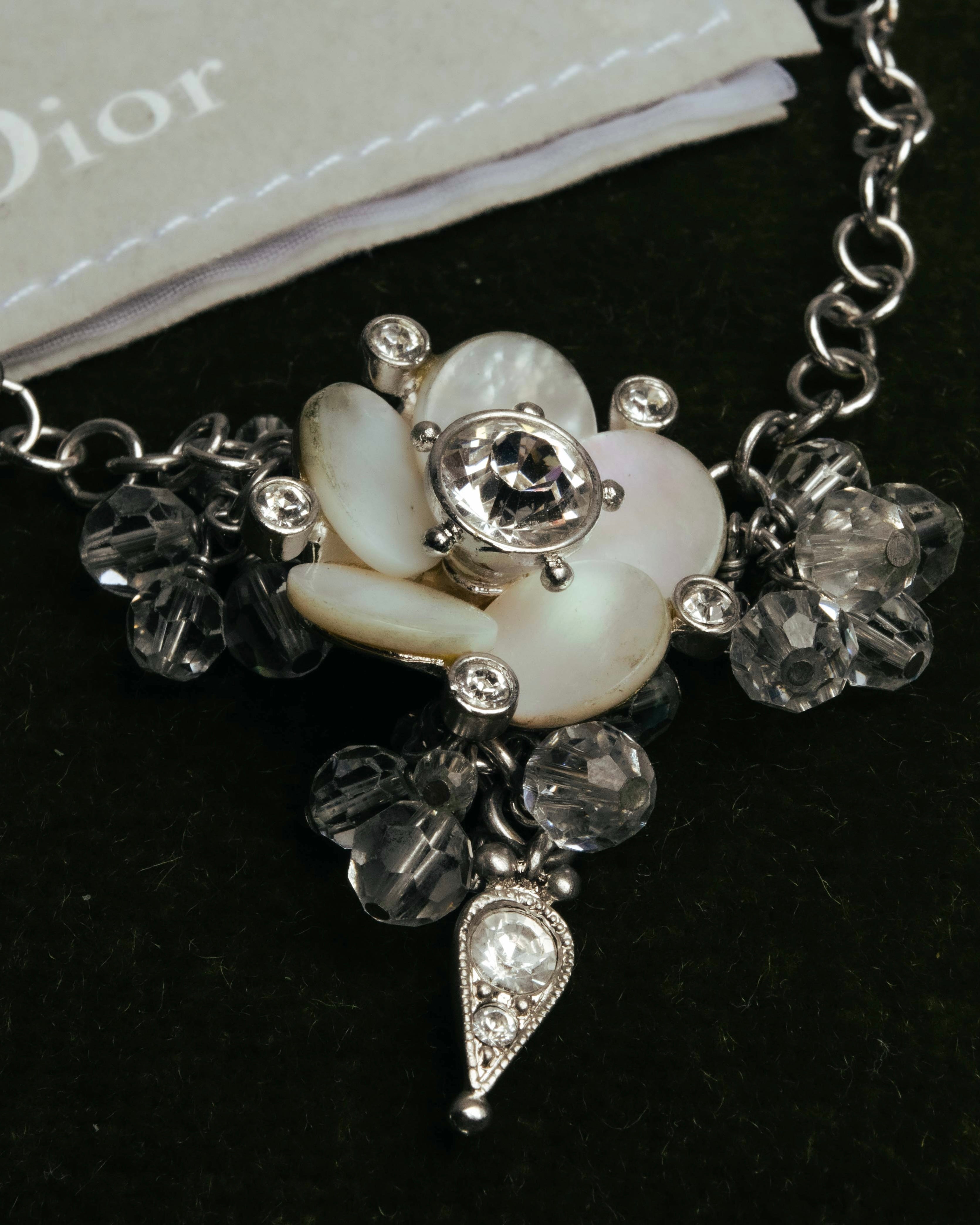 "Christian Dior" 00's Floral charm bracelet